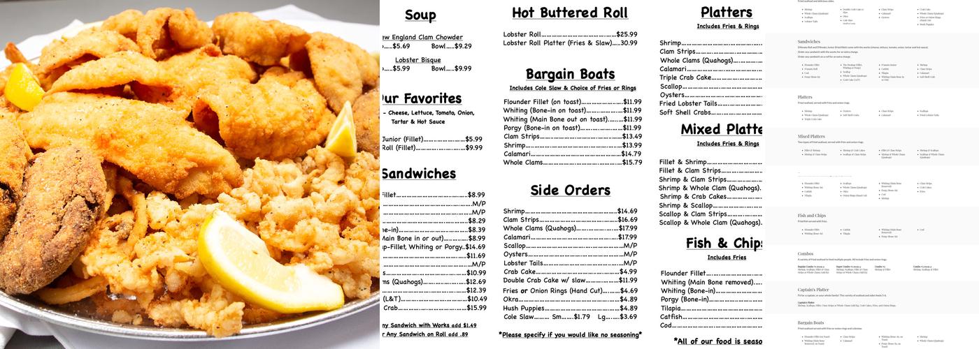 D'Amato's Seafood II Menu
