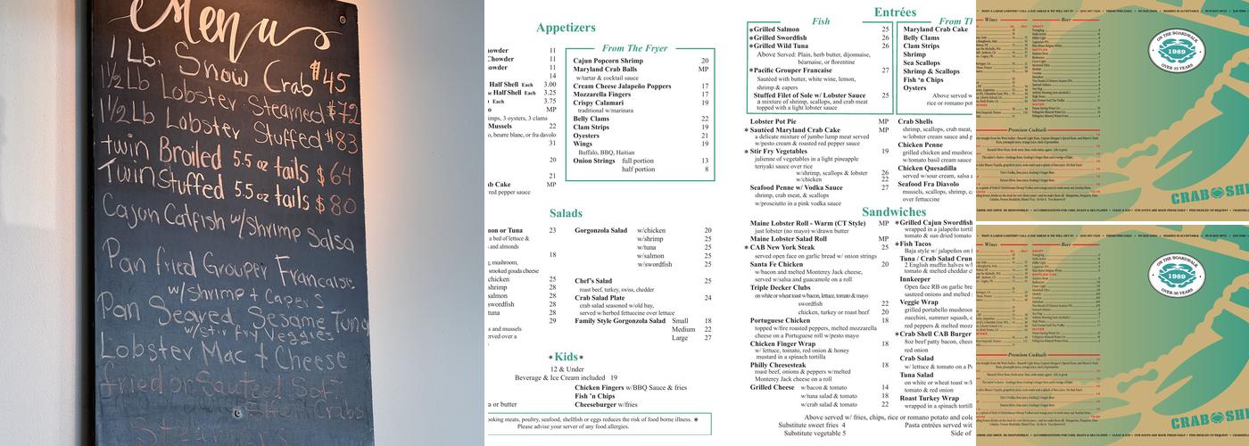 Crab Shell Menu