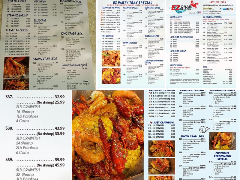 EZ Crab Shack Menu