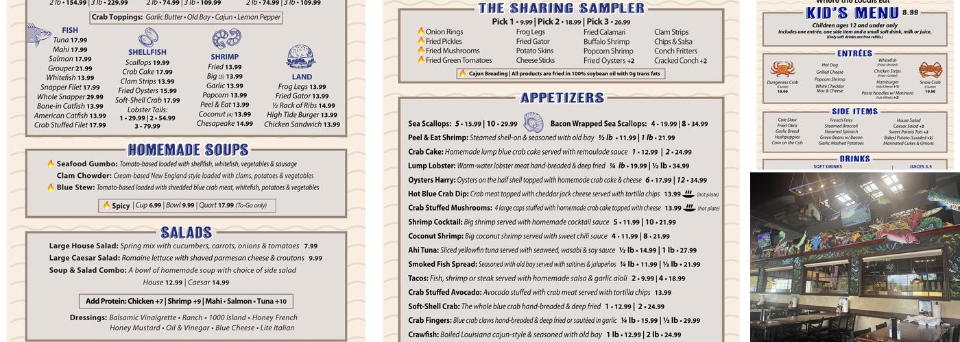 High Tide Harry's Menu