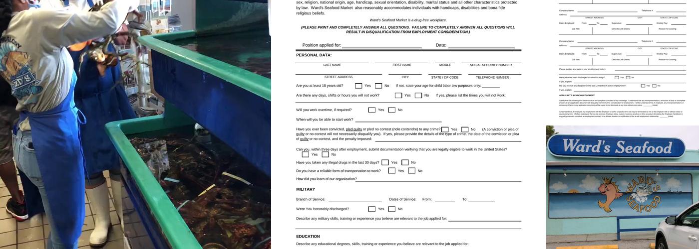 Ward's Seafood Market & Take-Out Menu