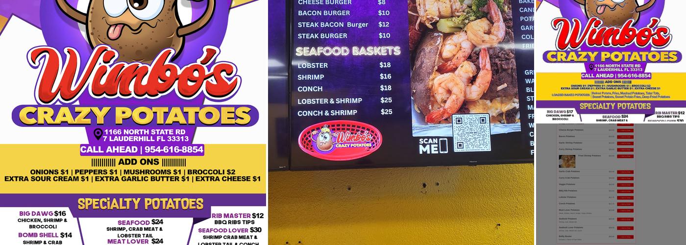 Wimbos Crazy Potatoes Menu