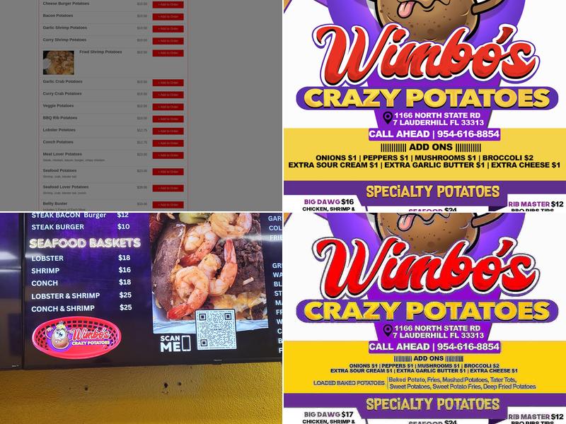 Wimbos Crazy Potatoes Menu