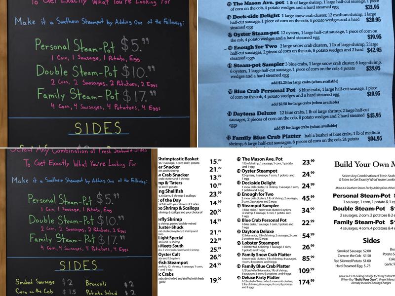 Macker Seafood Menu
