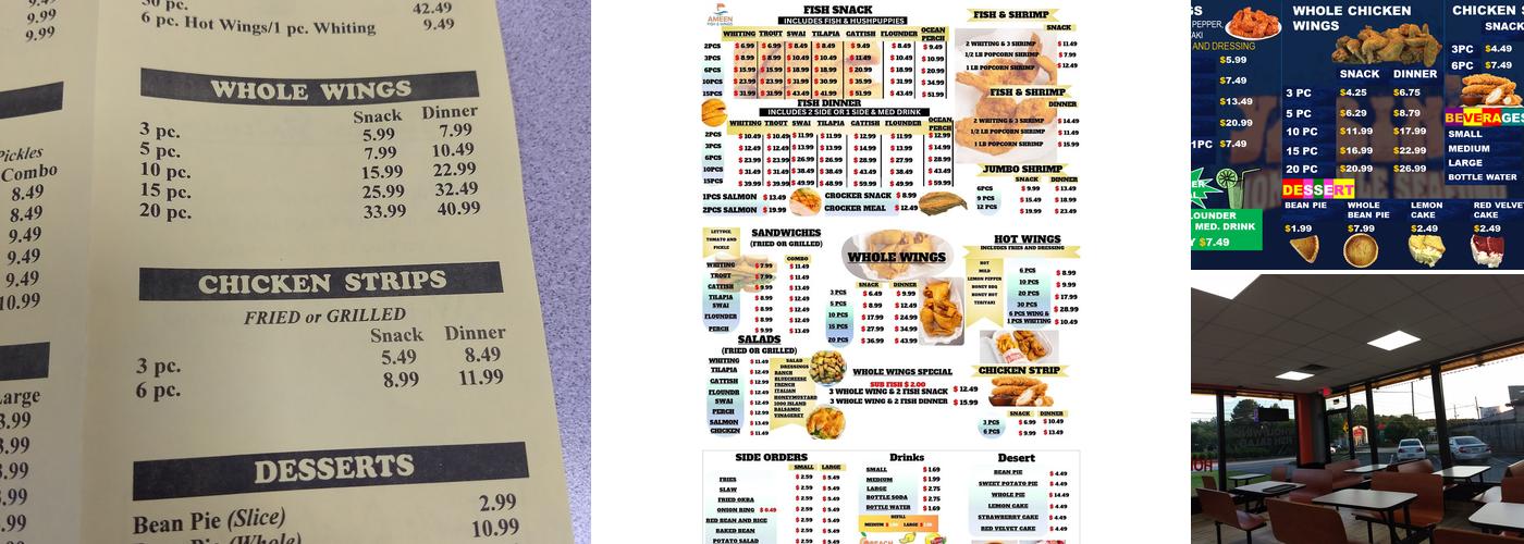Ameen fish and wings Menu