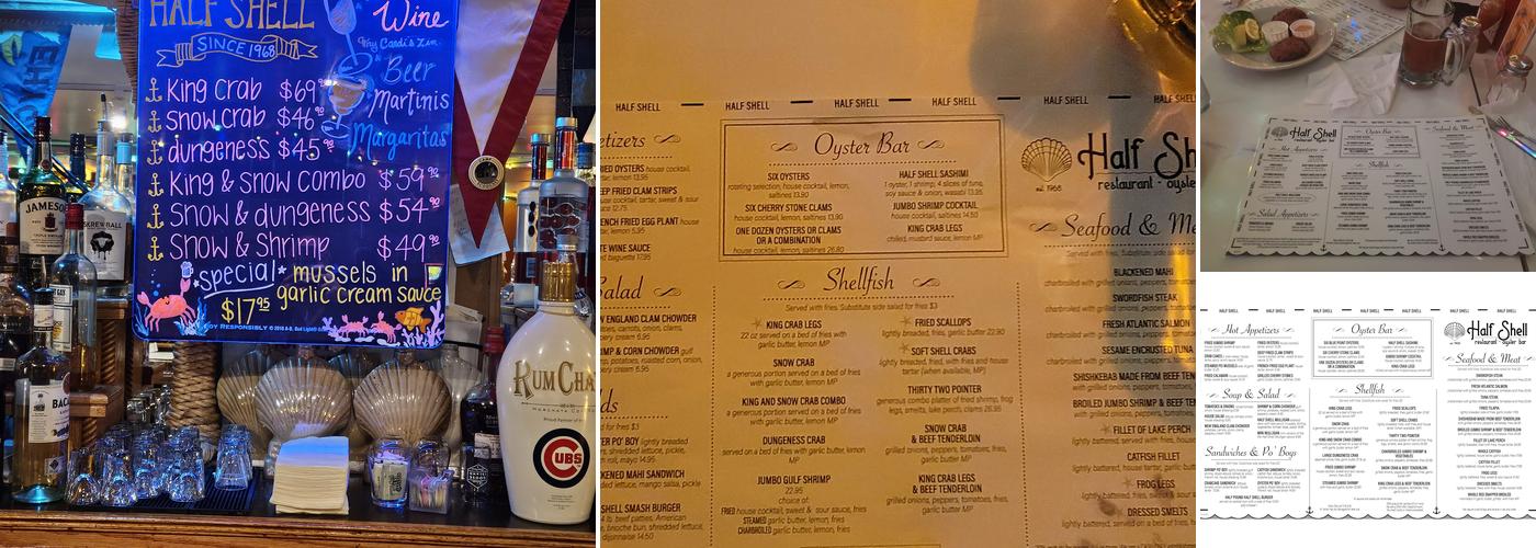 Half Shell Menu