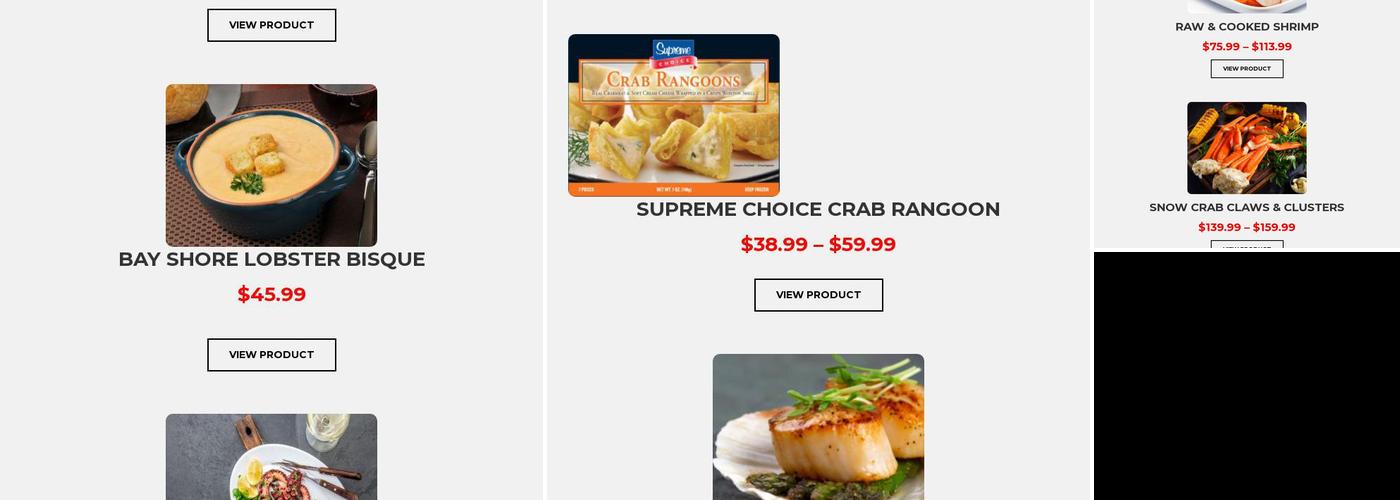 Supreme Lobster & Seafood Inc Menu