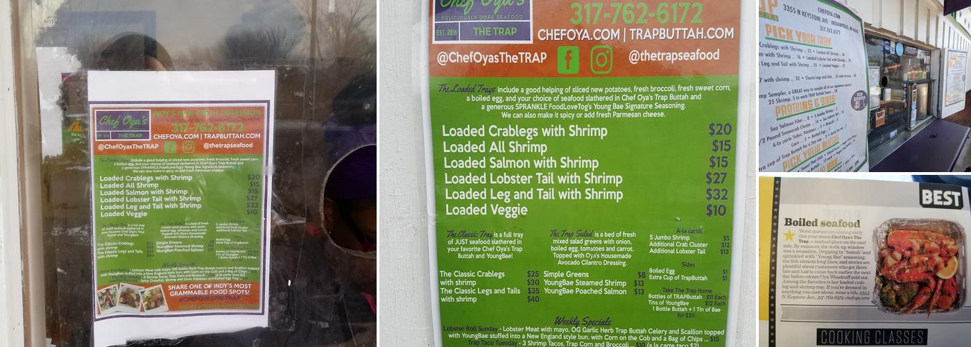 Chef Oya's The TRAP Menu