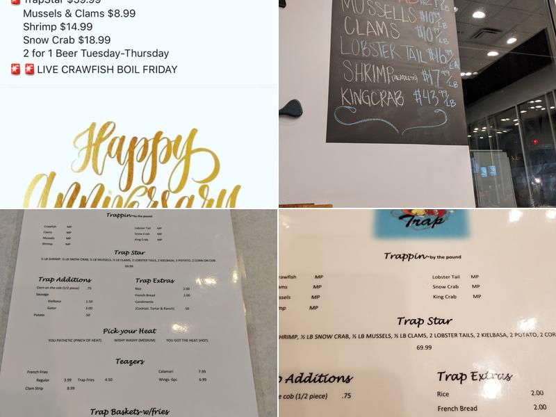 The Seafood Trap Menu
