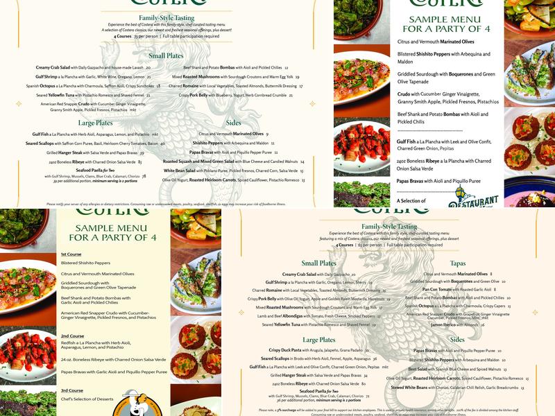 Costera Menu