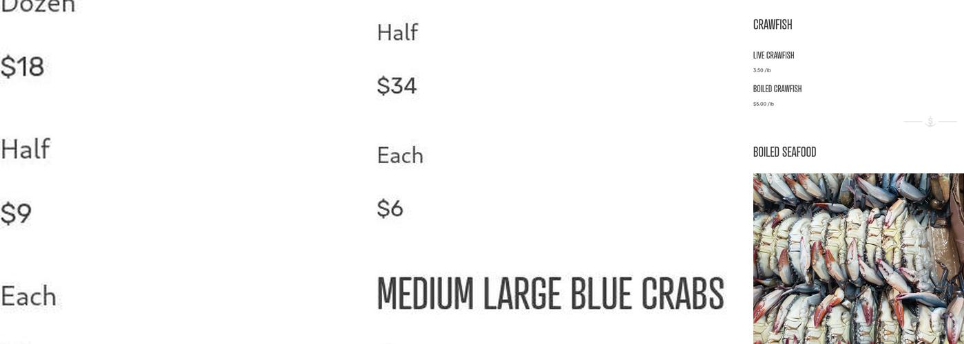 Captain Sid's Seafood Menu