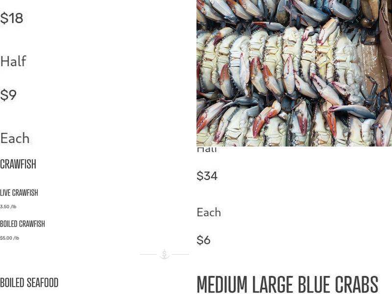 Captain Sid's Seafood Menu