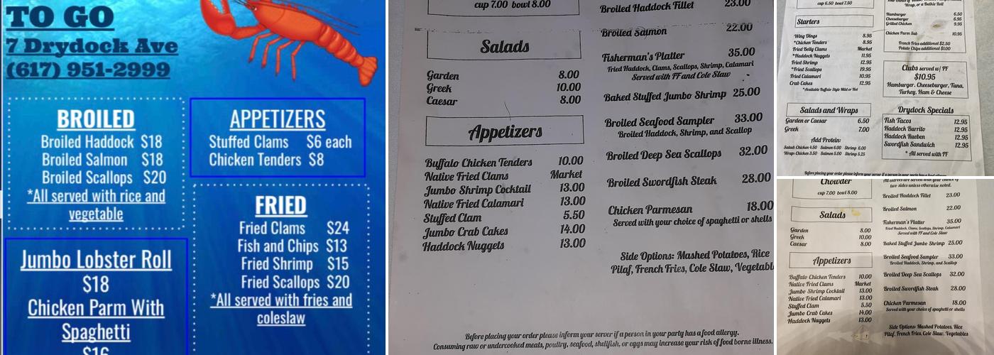 Drydock Cafe Menu