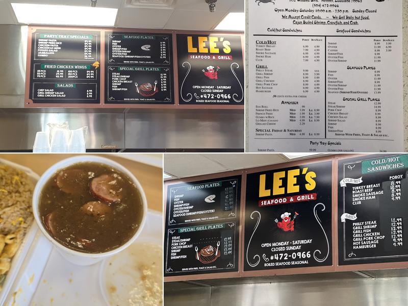 Lee's Seafood & Grill Menu