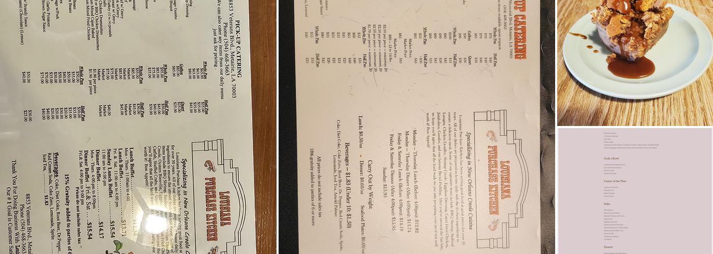 Louisiana Purchase Kitchen Menu