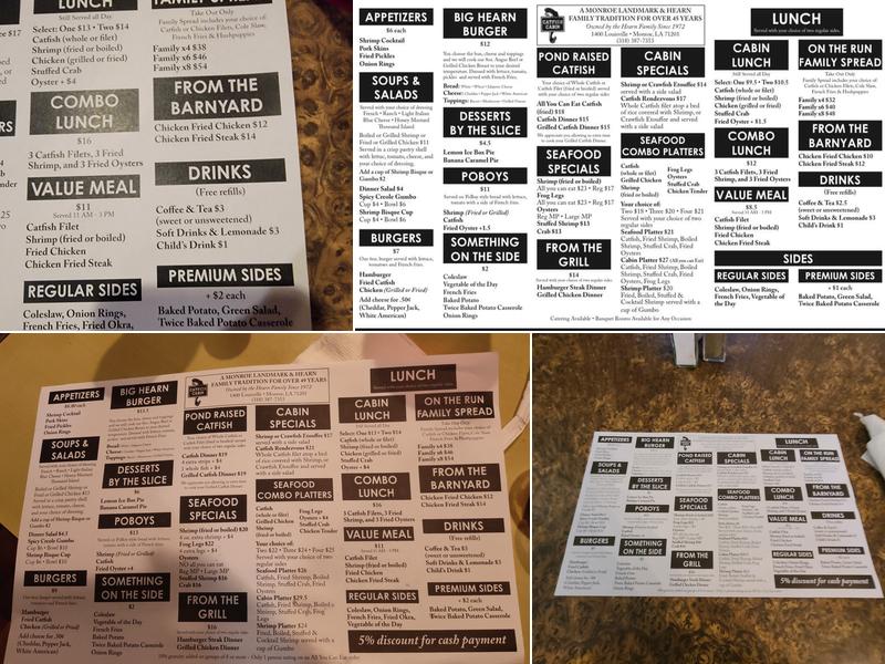 Catfish Cabin Menu