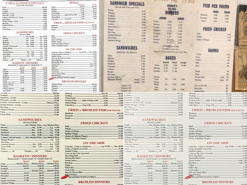 Charlie's Menu