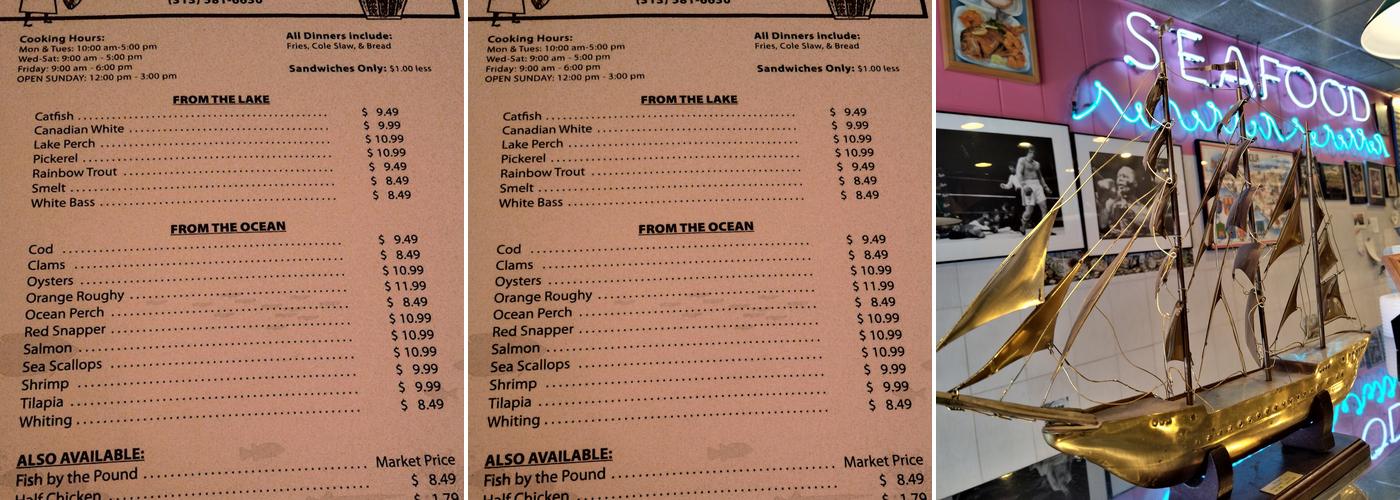 The Fish Market Menu