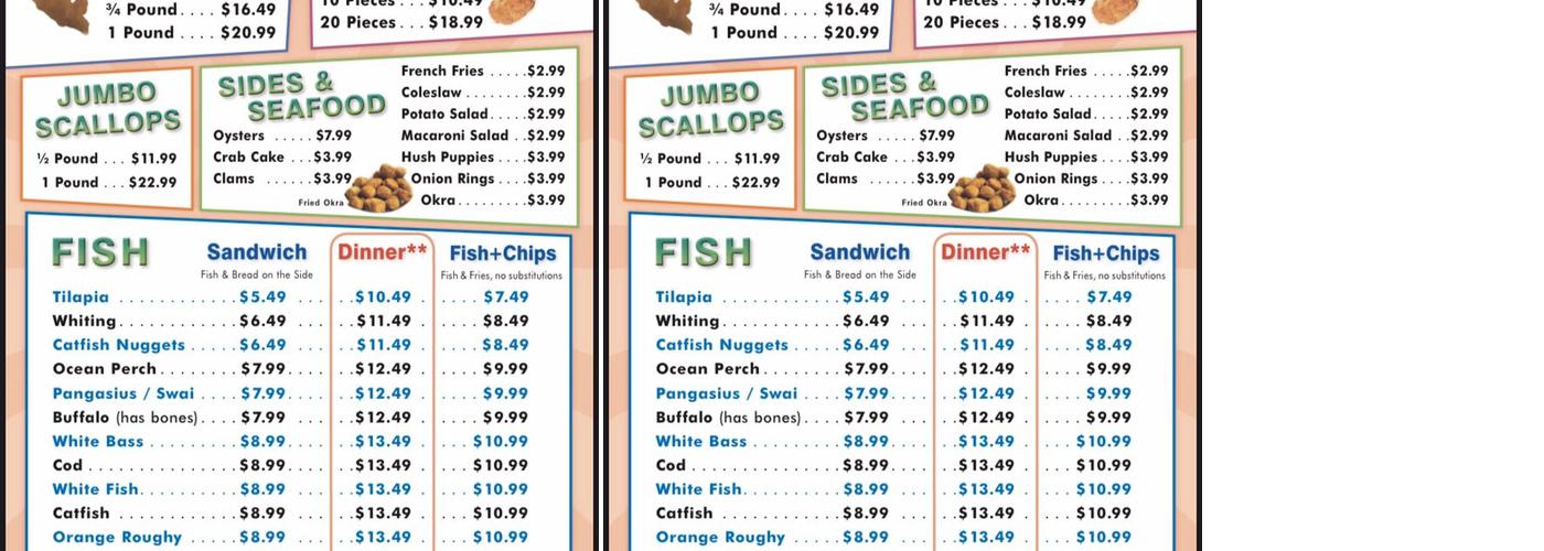 Mr Fish Menu