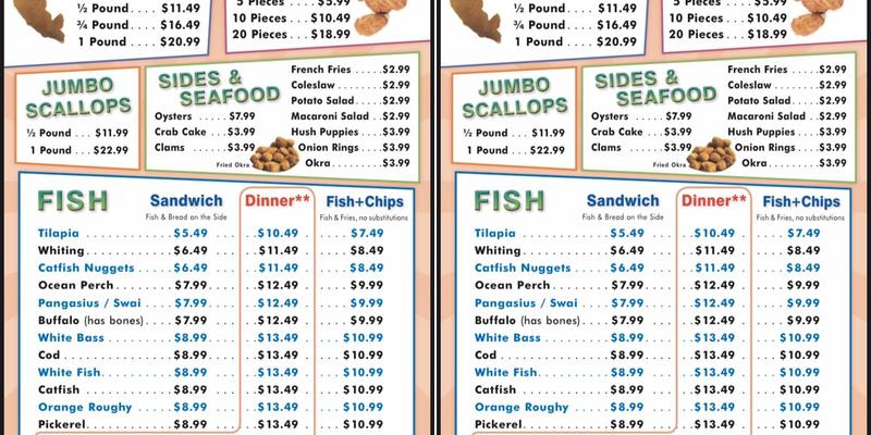 Mr Fish Menu
