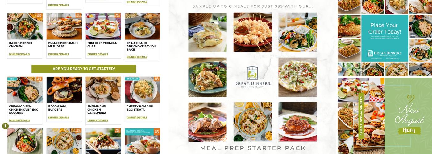 Dream Dinners Menu