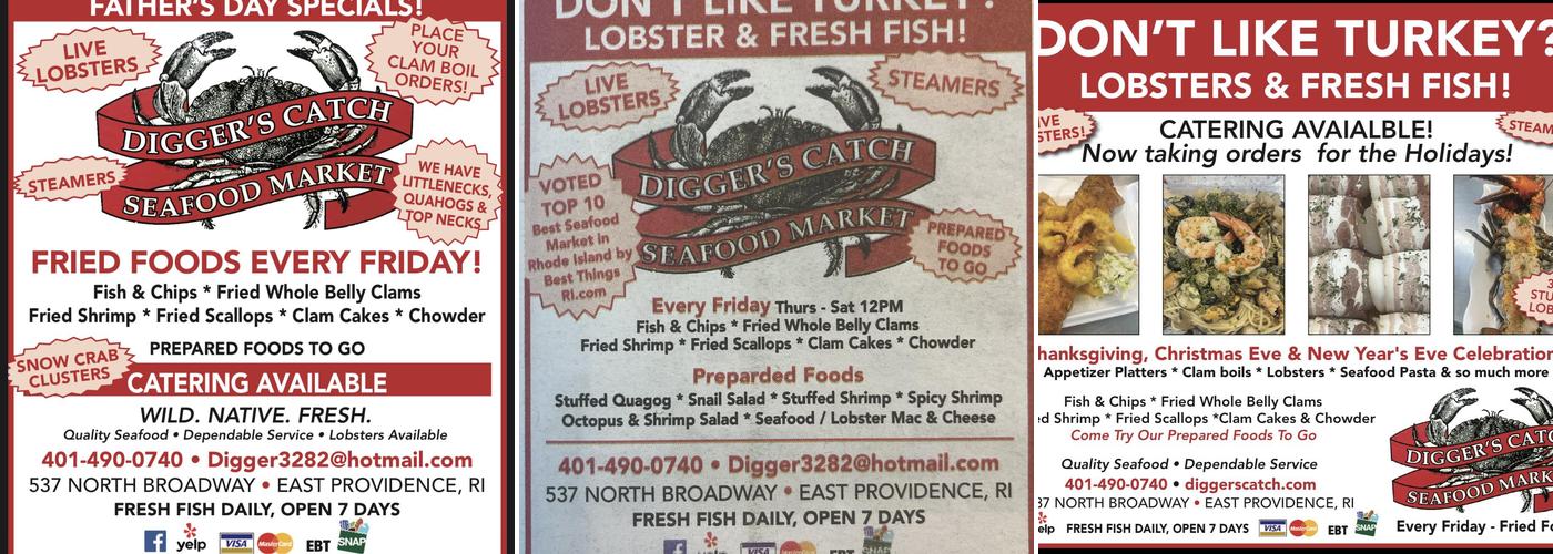 Digger's Catch Menu