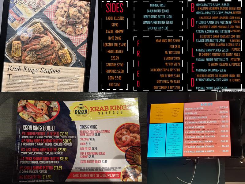 Krab Kingz Seafood Menu