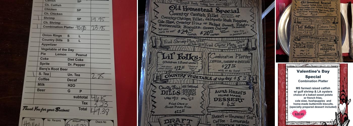 Catfish Charlie Menu