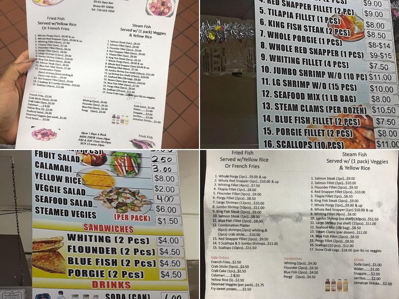 Dyre Fish Market Menu