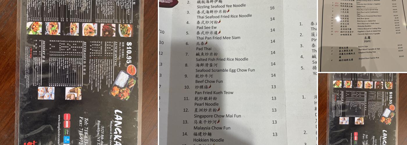 Langkawi Menu