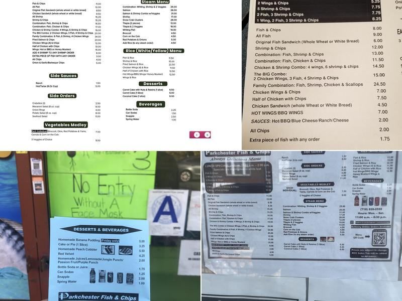 Parkchester Fish & Chips Menu