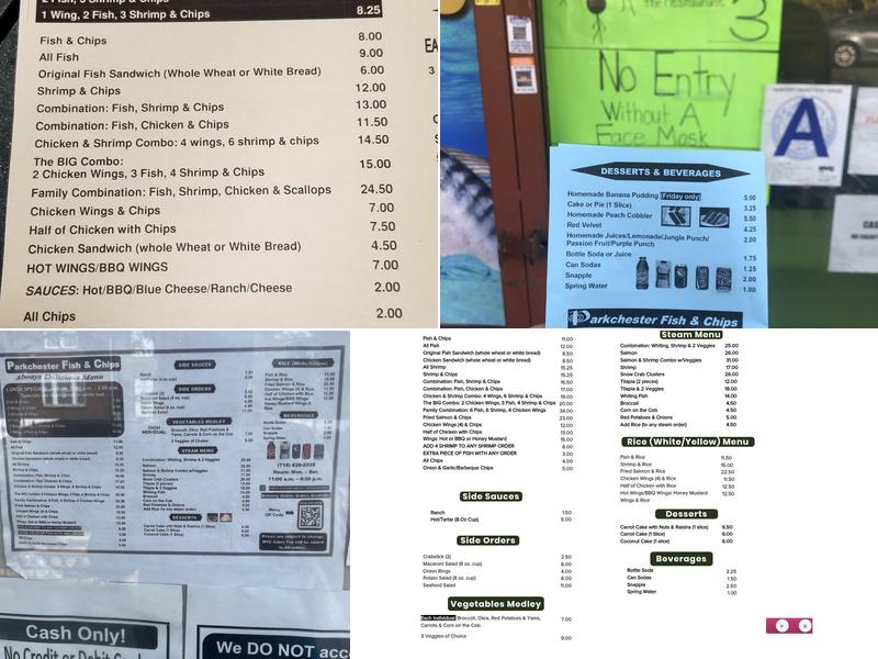 Parkchester Fish & Chips Menu