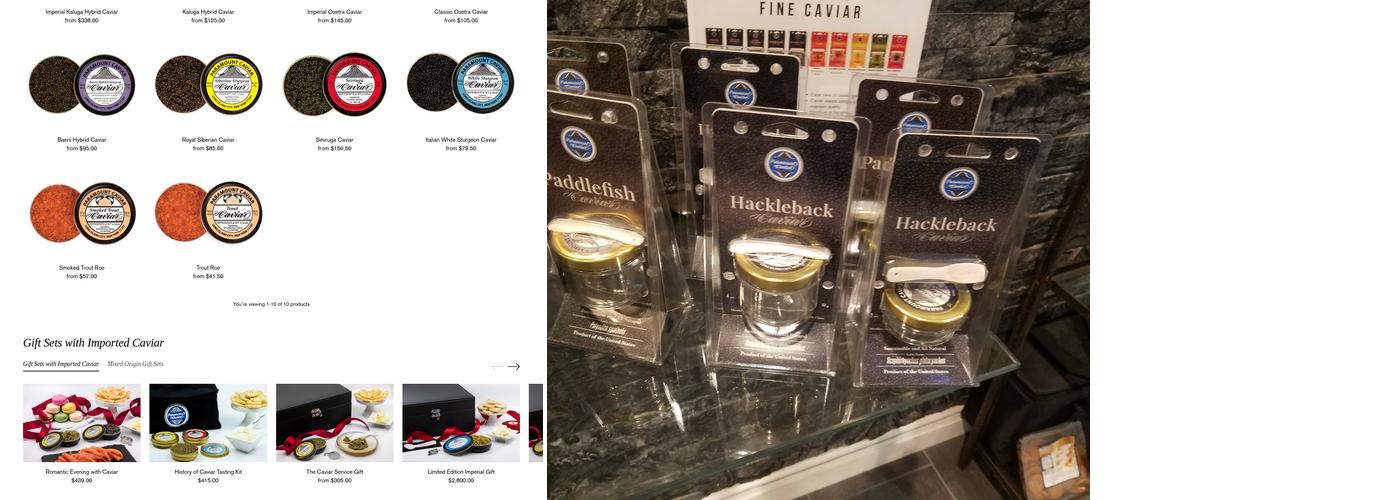 Paramount Caviar Menu