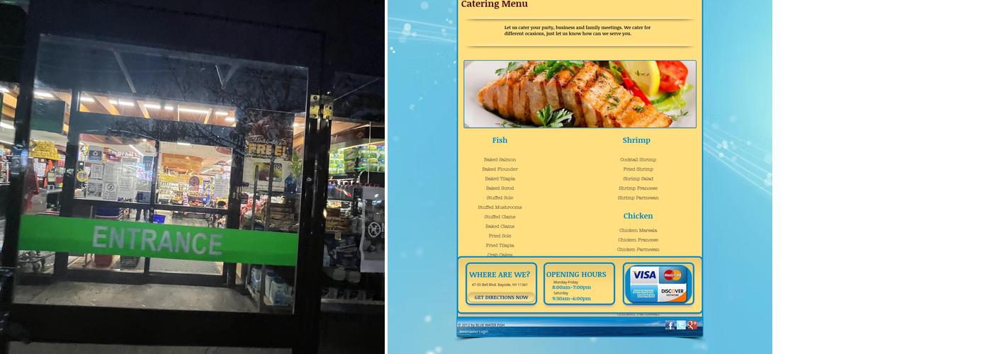 Blue Water Fish Market Menu