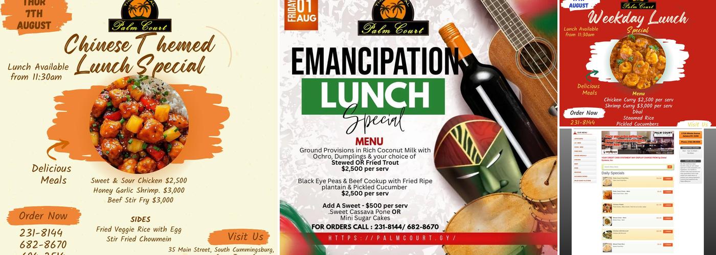 Palm Court of Guyana Menu