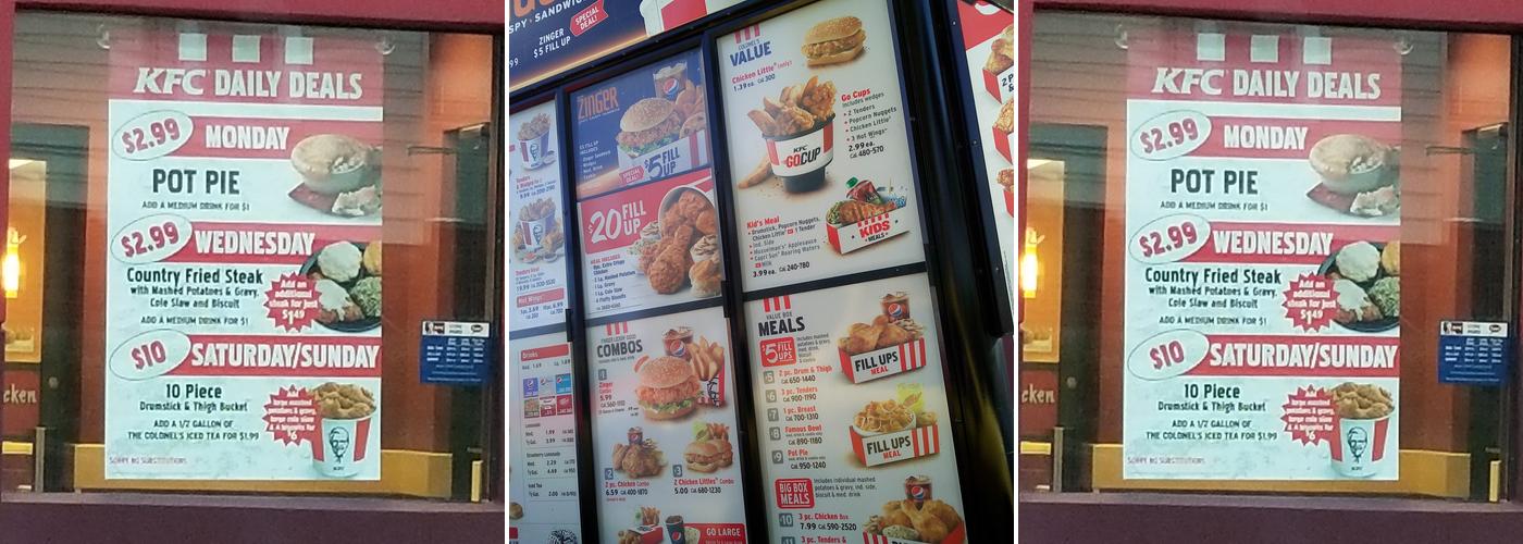 KFC Menu