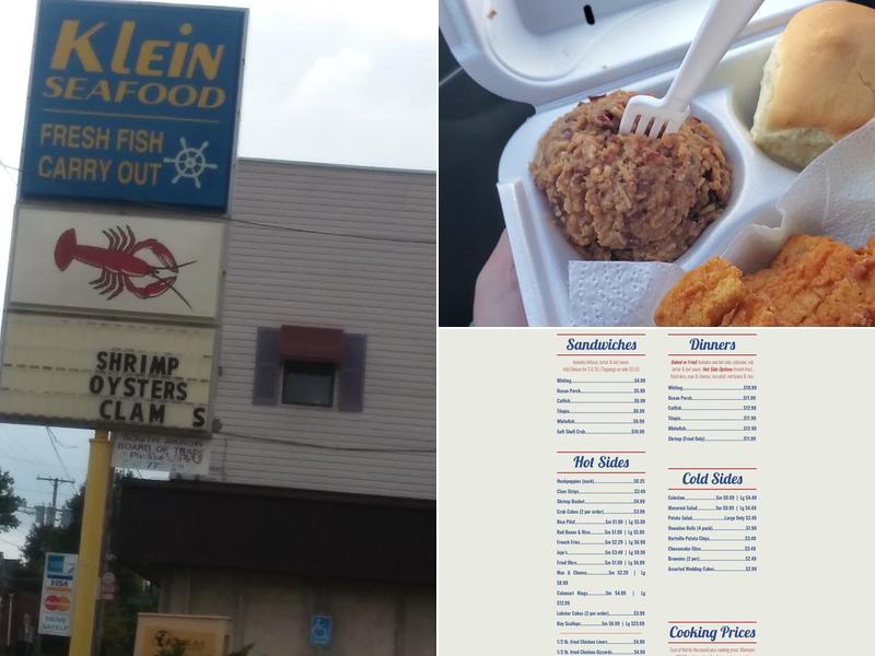 Adam Klein's Seafood Menu