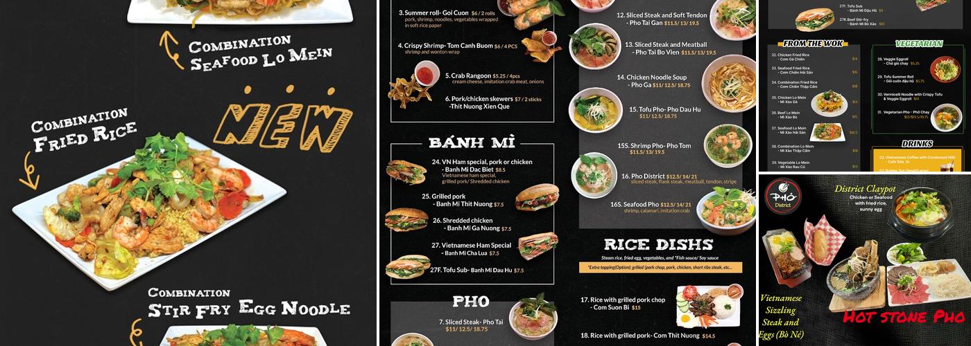 Pho District Menu