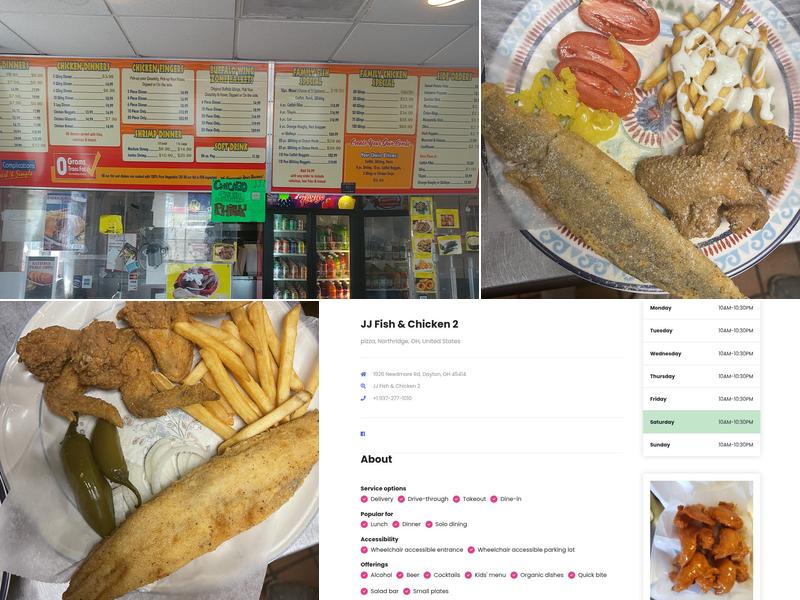 JJ Fish & Chicken Menu