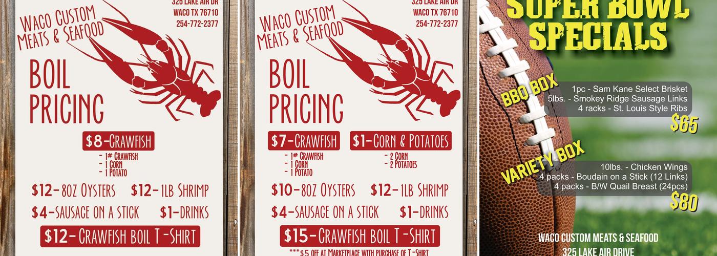 Waco Custom Meats & Seafood Menu