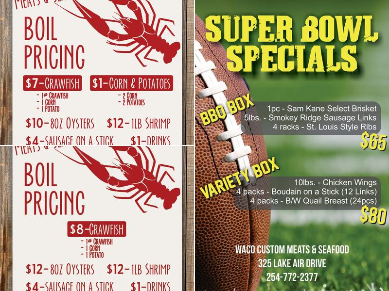 Waco Custom Meats & Seafood Menu