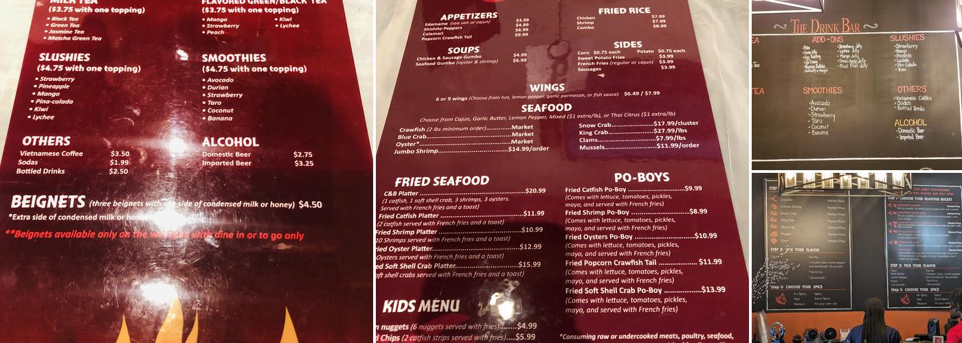 Crawfish and Beignets Menu