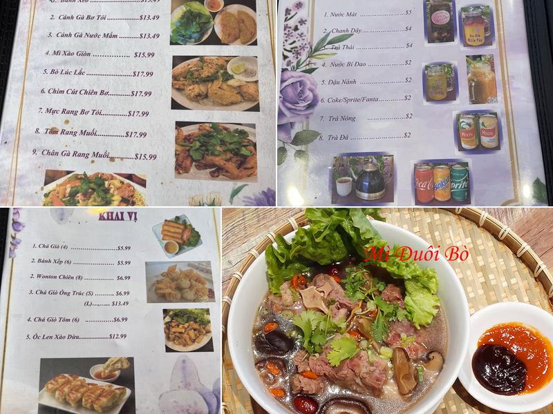 Bun Mam Mien Tay Menu