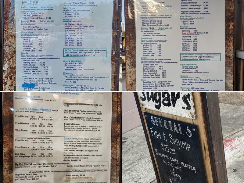 Sugar's Crab Shack Menu