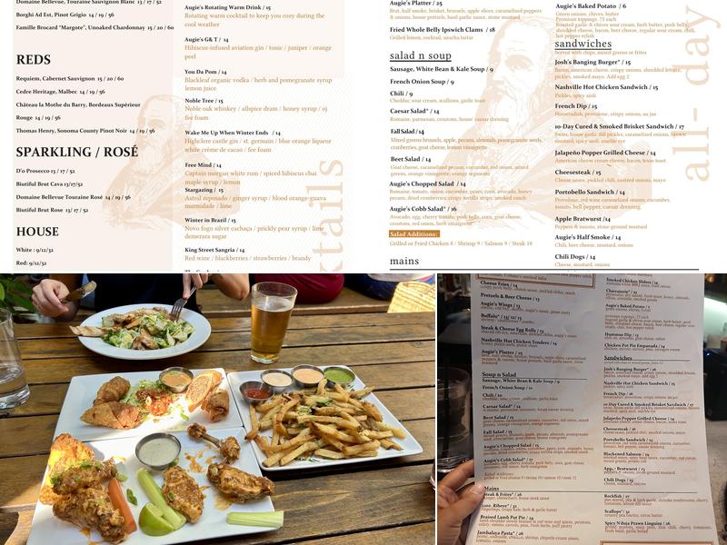 Augie's Mussel House and Beer Garden Menu
