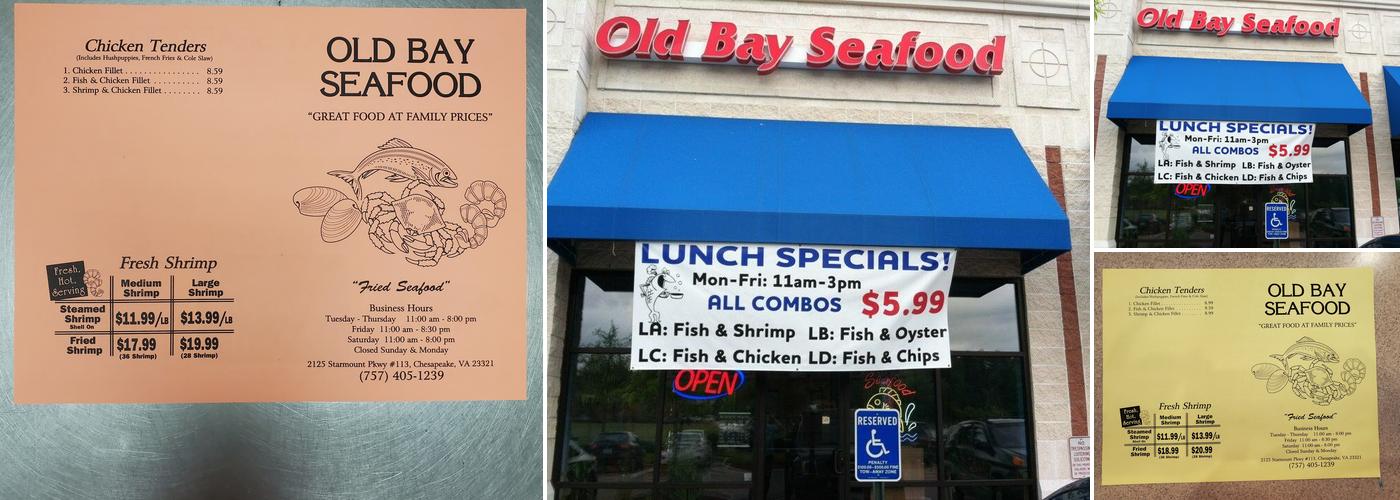 Old Bay Seafood Menu