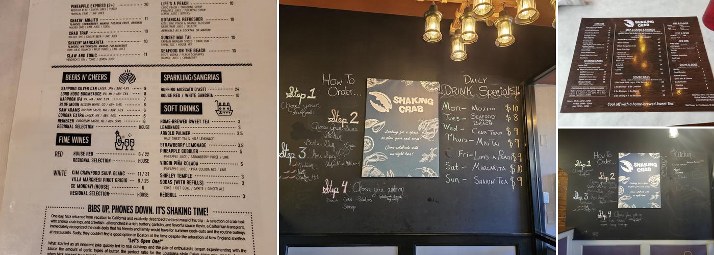 Shaking Crab (Providence) Menu