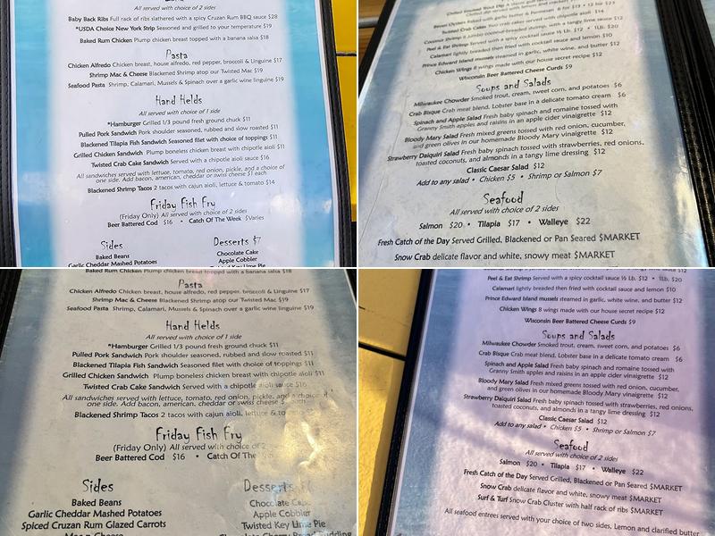 Twisted Fisherman Menu