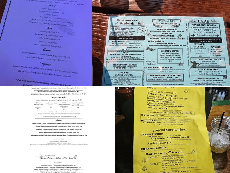 Barnacle Bud's Menu