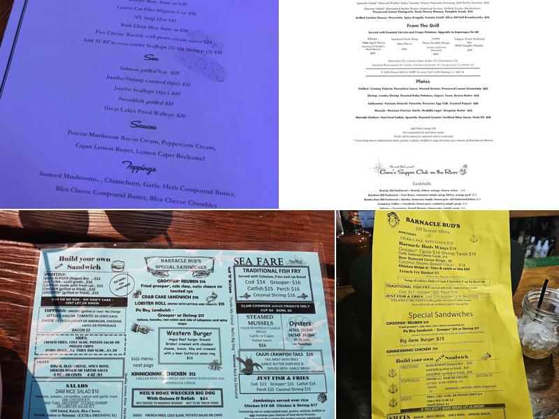 Barnacle Bud's Menu